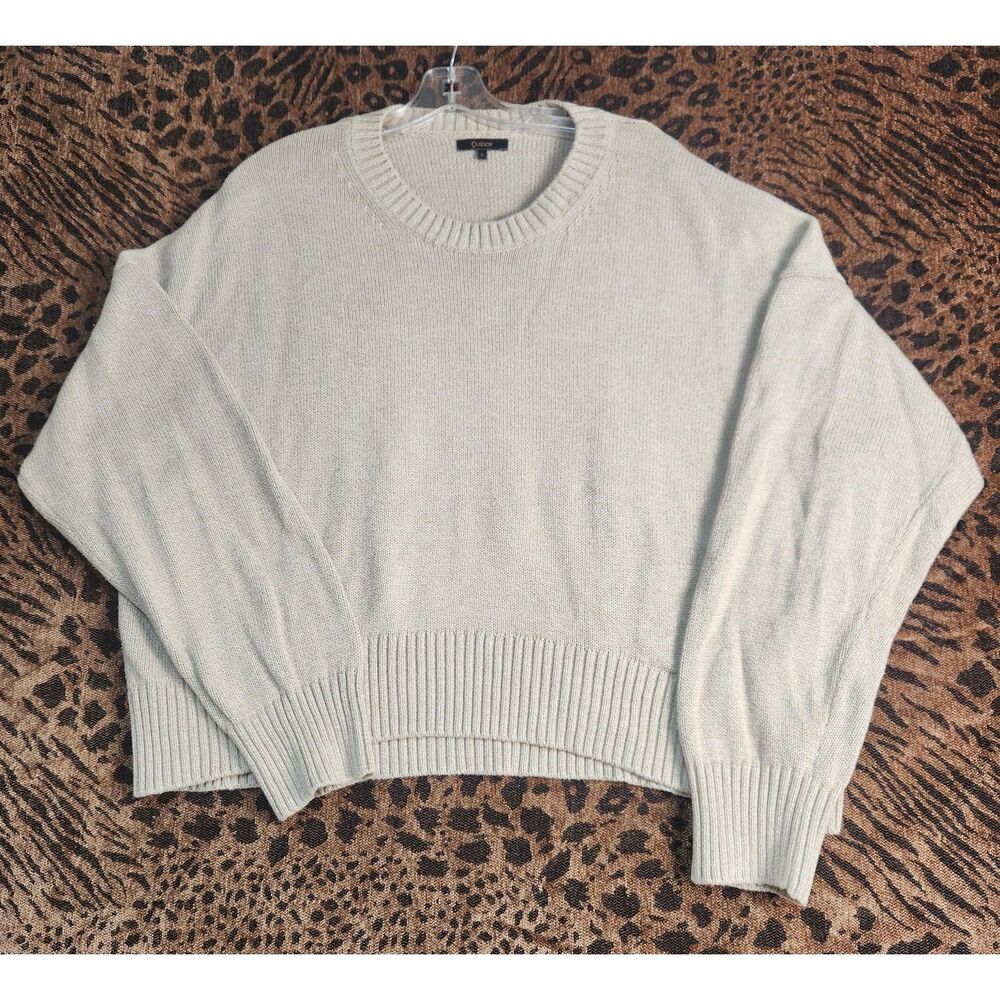 Quince Organic Cotton Women's Biege Boyfriend Sweater Size L
